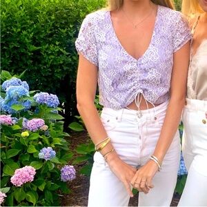 Majorelle Purple and White crop summer top Size Small